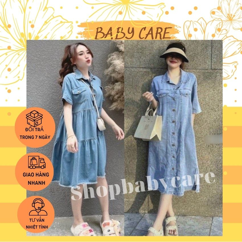 VÁY BẦU CHẤT BÒ MỀM MỊN, THIẾT KẾ DÁNG SƠ MI SUÔNG- ĐẦM BẦU XINH ĐI CHƠI ĐI LÀM