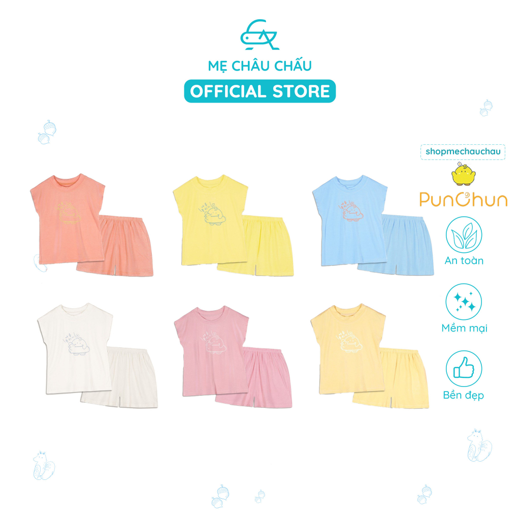 Bộ Quần Áo Cộc Sát Nách Yume Punchun Chất Cotton (Size 3-6 Tháng đến 3-4 Tuổi)