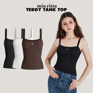 Áo 2 dây Teddy Tank Top Mia Ritta A2161 - Áo tanktop thun gân thêu chữ co dãn