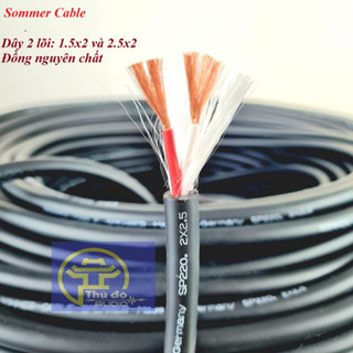  10met Dây loa sommer 2 lõi 1.5 hoặc 2.5 bằng đồng nguyên chất chuẩn có chống nhiễu 