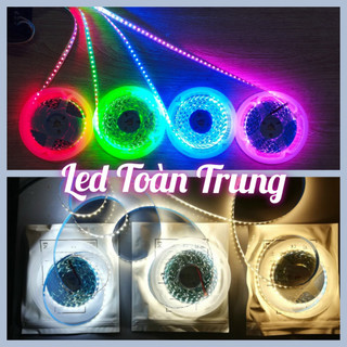 Cuộn led dây dán 5m điện 12V 2835 - 120 led, 240 led / Mét có keo dán 1 mặt đơn sắc đầy đủ các màu.