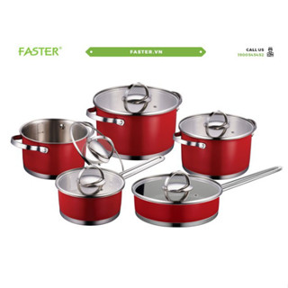 Bộ nồi từ Faster Ruby 5 món  - Bảo hành 1 đổi 1 chính hãng