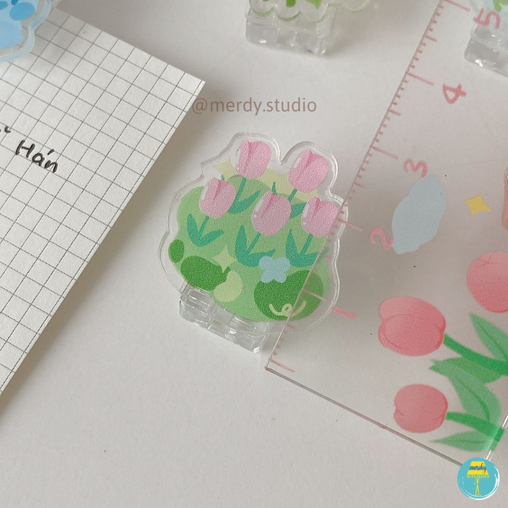 Kẹp giấy mica Flower Garden Mini Paper Clip