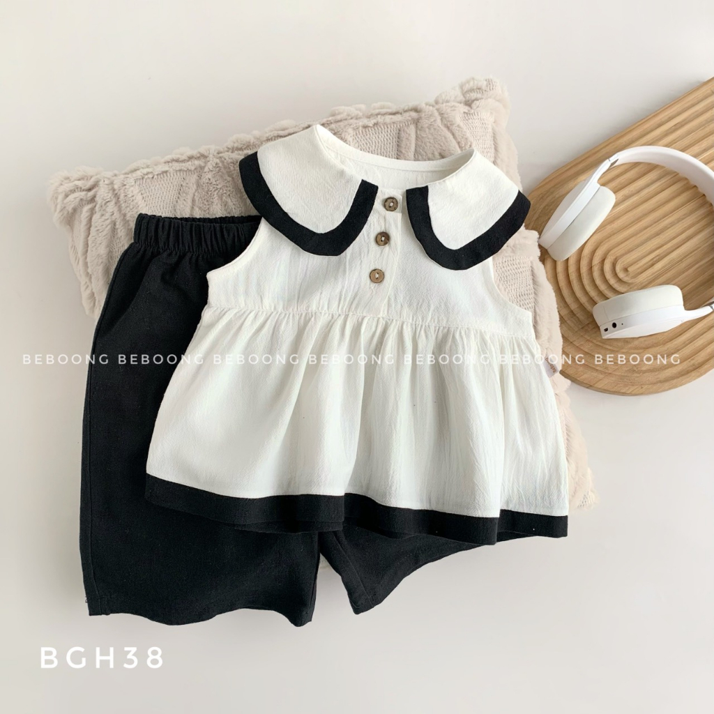 Set bé gái áo sơ mi quần ống rộng sành điệu, bộ bé gái phong cách Hàn Quốc xinh xắn