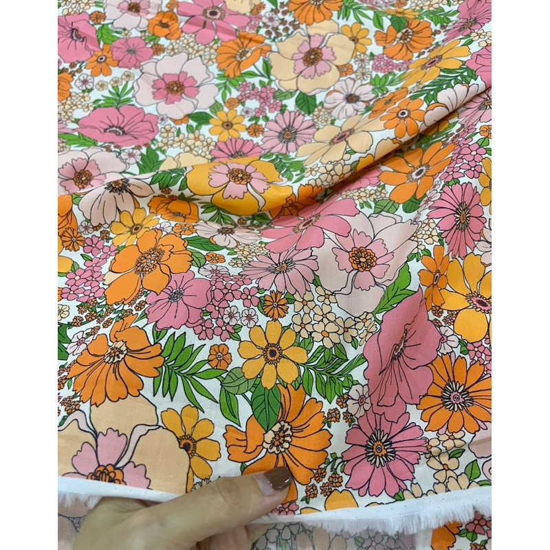 Vải xi Cotton hoạ tiết mùa hè nổi bần bật, mướt tay và thấm hút mồ hôi tốt - Khổ vải 1m45 - 60k/m