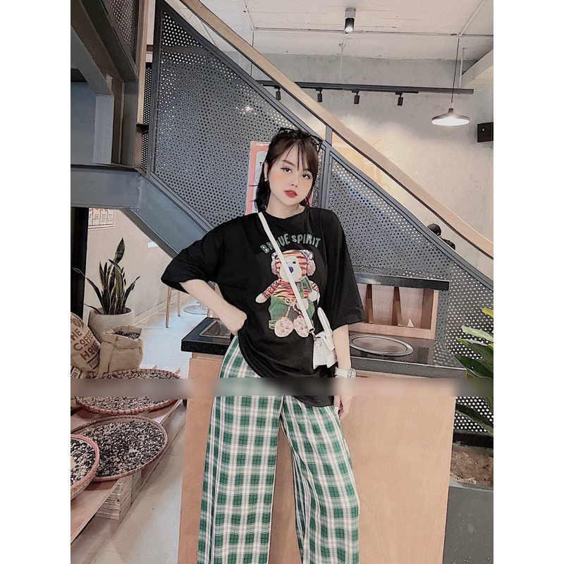 Bộ Ngủ Pijama mặc nhà xước ngắn tay CỔ TRÒN HỔ