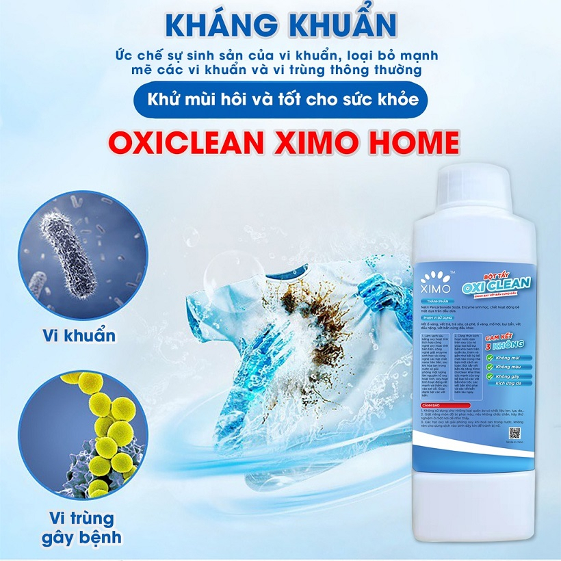 Chai bột tẩy vết bẩn đa năng Oxy Clean Ximo 350g