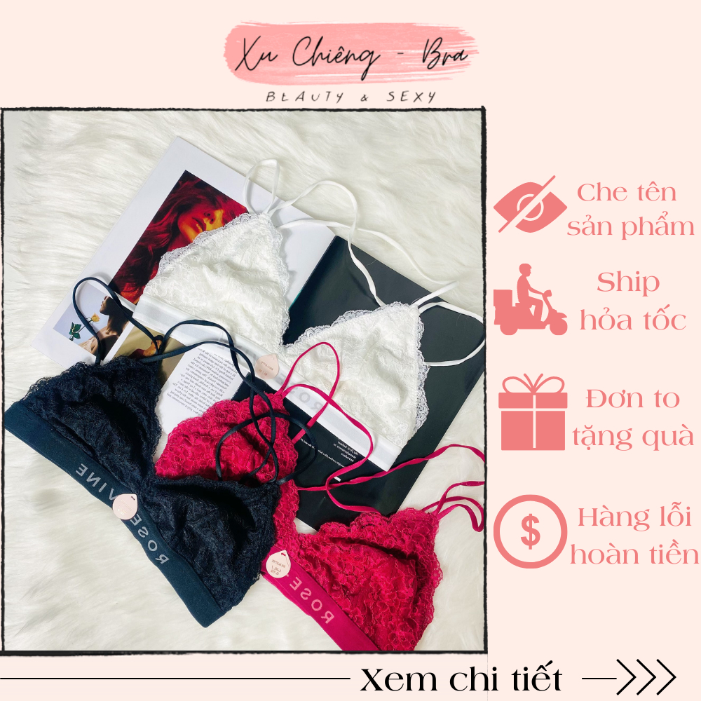 Bralette ren, áo ngực ren không mút, áo lót ren không gọng hàng thiết kế SP24