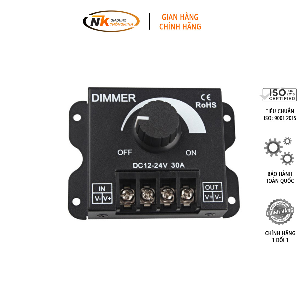 Dimmer LED DC12V 24V 30A - Điều chỉnh tăng giảm độ sáng đèn LED, module điều khiển độ sáng đèn NK