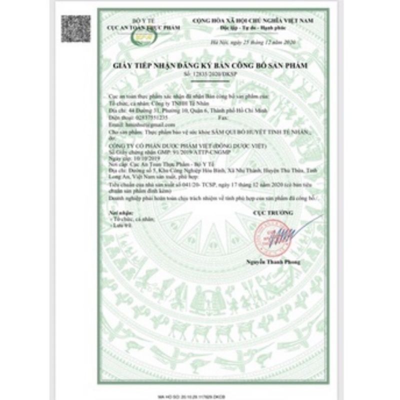 Sâm Qui Bổ Huyết Tinh Tế Nhân