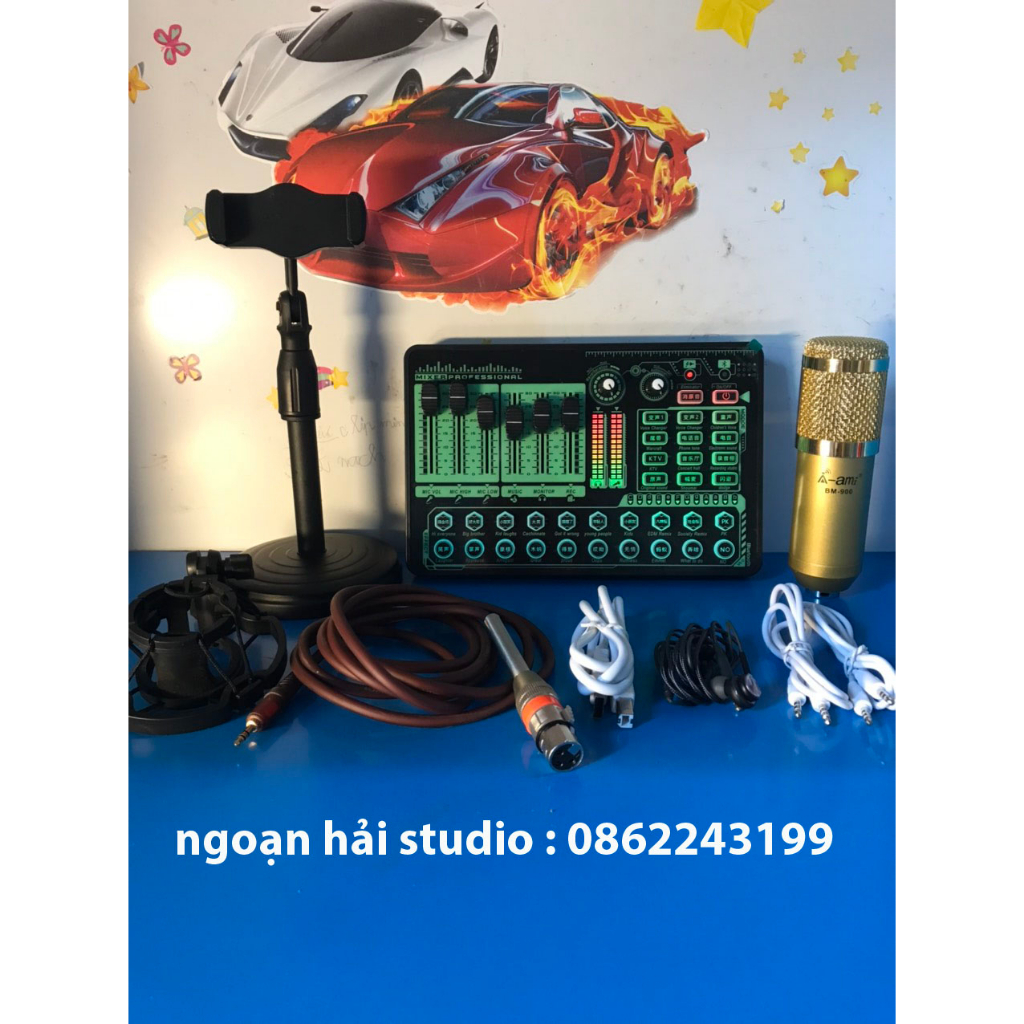 sound card H9 + míc BM900 hàng chính hãng