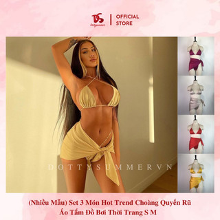 Set bơi bikini áo tắm 3 món hot trend 4 màu
