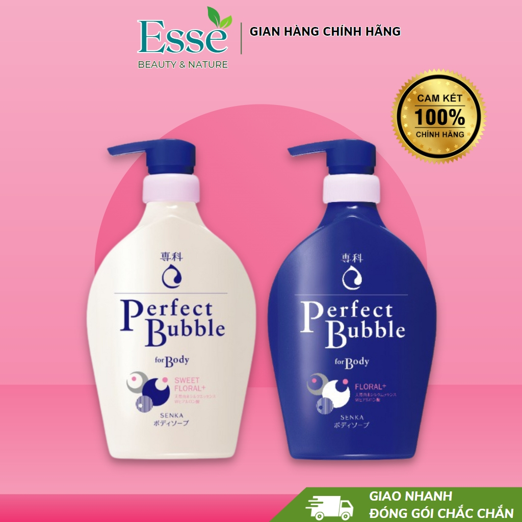 Sữa tắm Dưỡng Ẩm Tạo Bọt Senka Perfect Bubble 500ml - Sữa tắm tạo bọt Kháng Khuẩn NGĂN MỤN - CHÍNH HÃNG