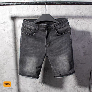 Quần short jean nam màu đen logo thêu chất bò - quần lửng bò nam co giãn thời trang cao cấp Tp_shop_87 ms226