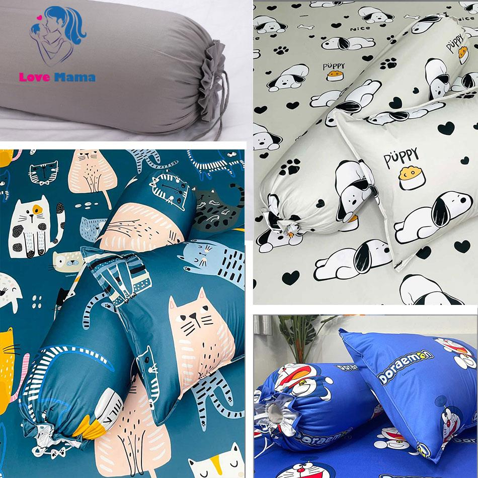 Vỏ gối ôm thương hiệu LoveMama vải Cotton chống thấm có đủ kích thước yêu cầu
