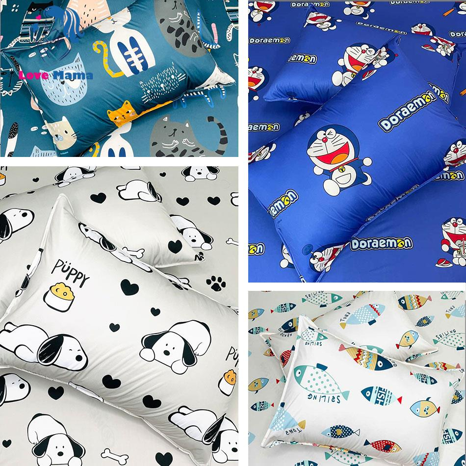 Áo gối chống thấm thương hiệu LoveMama họa tiết màu sắc theo ga chống thấm