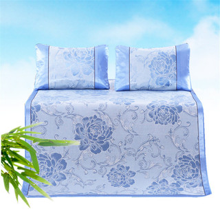Chiếu lụa điều hòa mùa hè 3d tặng kèm 2 vỏ gối nằm họa tiết hoa hồng
