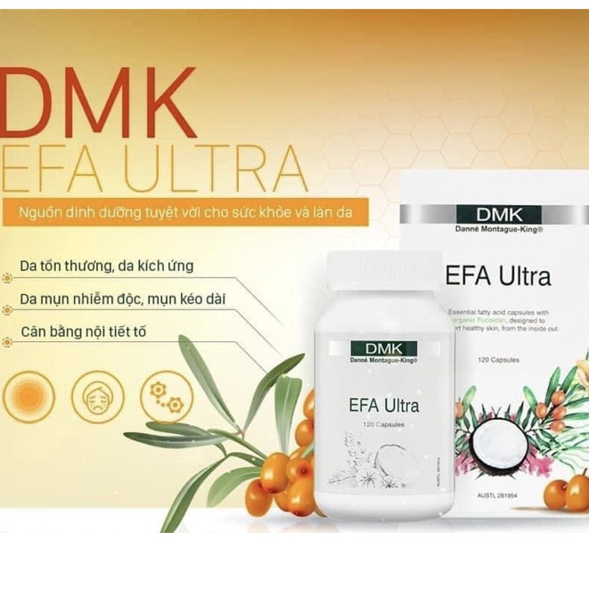Viên uống DMK EFA ULTRA đẹp da, đẹp móng tóc, cân bằng nội tiết, giảm mụn cơ thể
