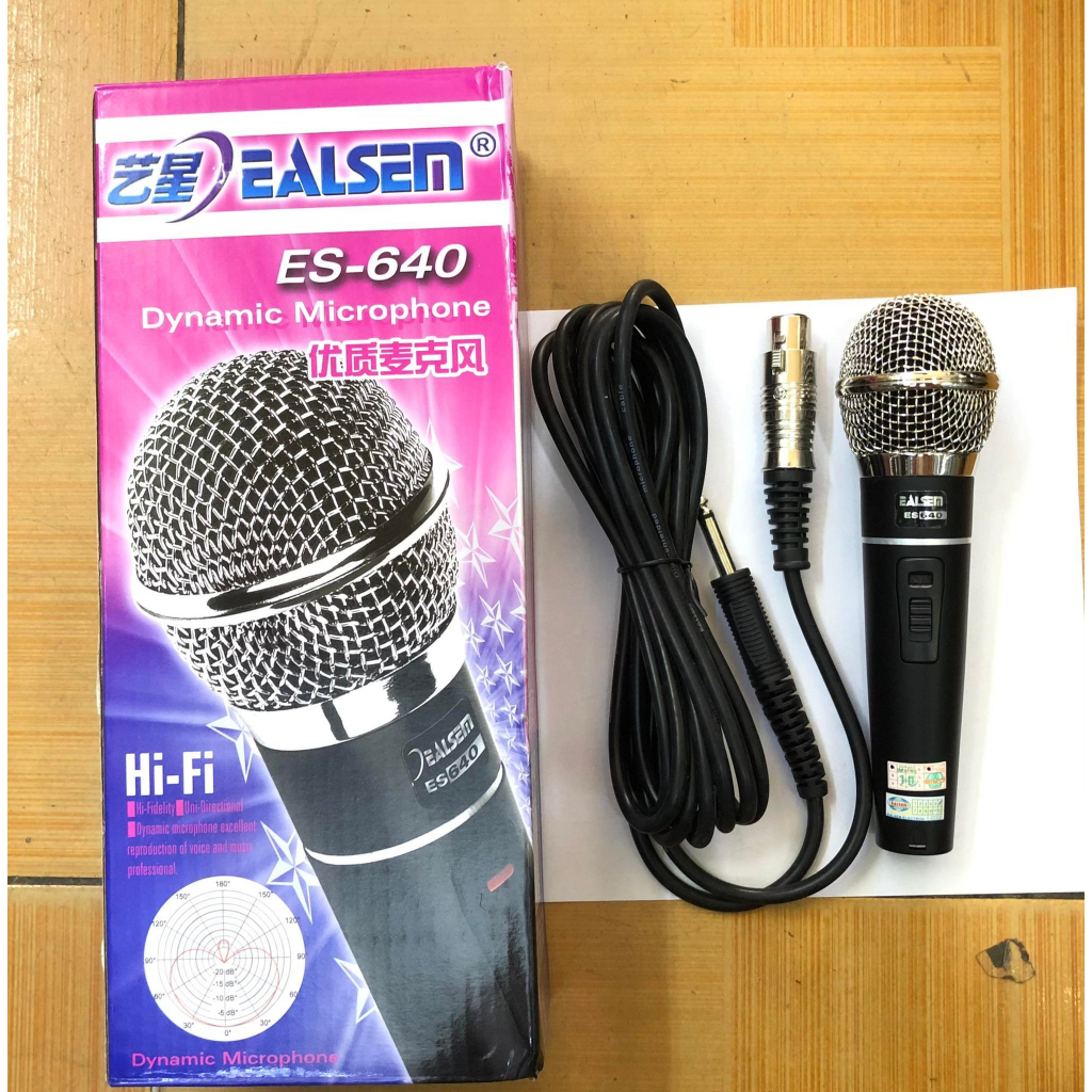 Micro Karaoke Có Dây Ealsem ES-640 hàng chính hãng,mic kim loại,hát cực hay,kiểu dáng rất sang trọng
