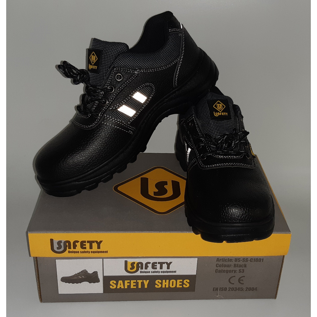 Giày Bảo Hộ Usafety US-SS-C1801 - Da Bò, Đế PU - Thấp Cổ - Chống Đinh, trượt, tĩnh điện.