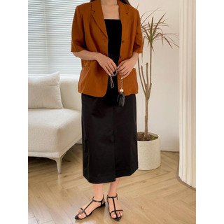 Blazer linen ngắn tay Hàn Quốc