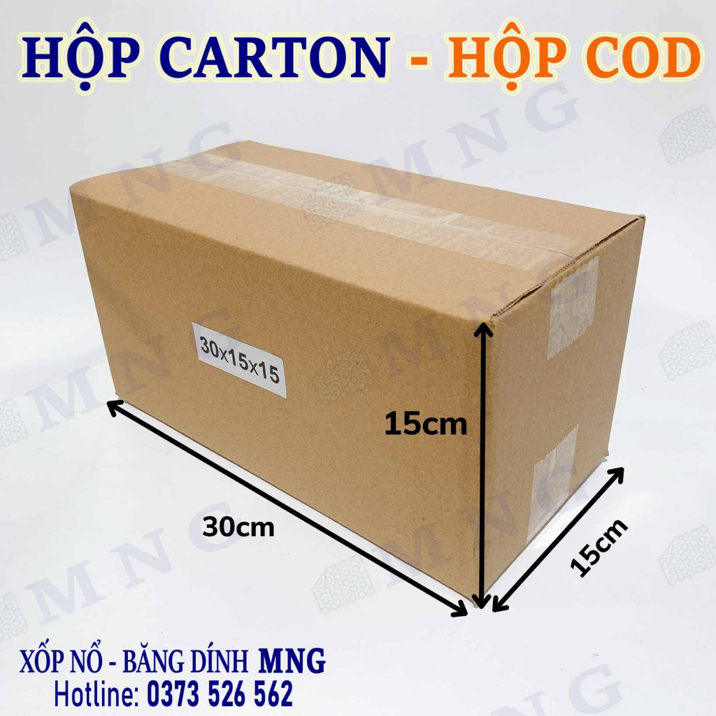 Hộp carton đóng gói hàng size 30x15x15, 35x15x10, 35x15x15