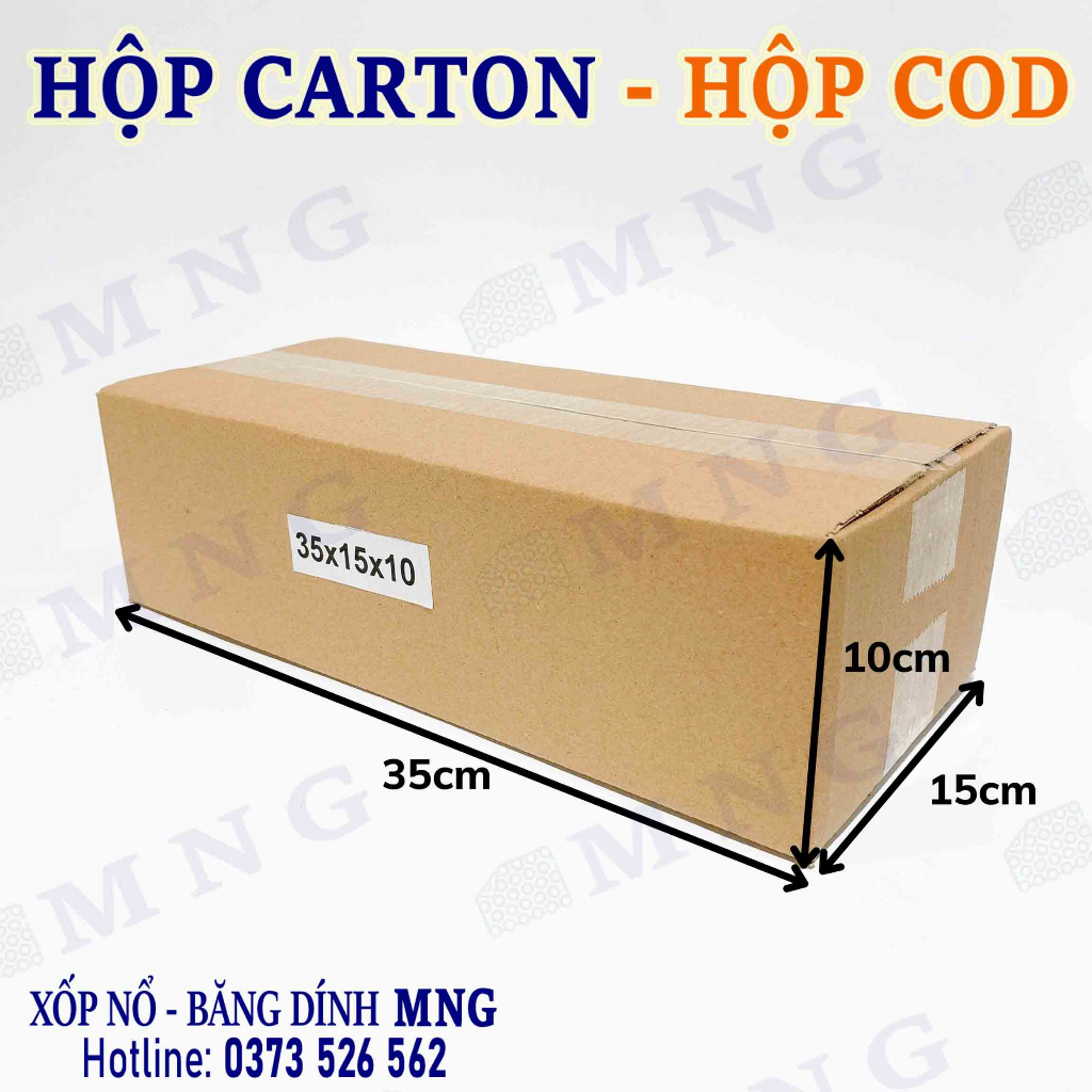 Hộp carton đóng gói hàng size 30x15x15, 35x15x10, 35x15x15