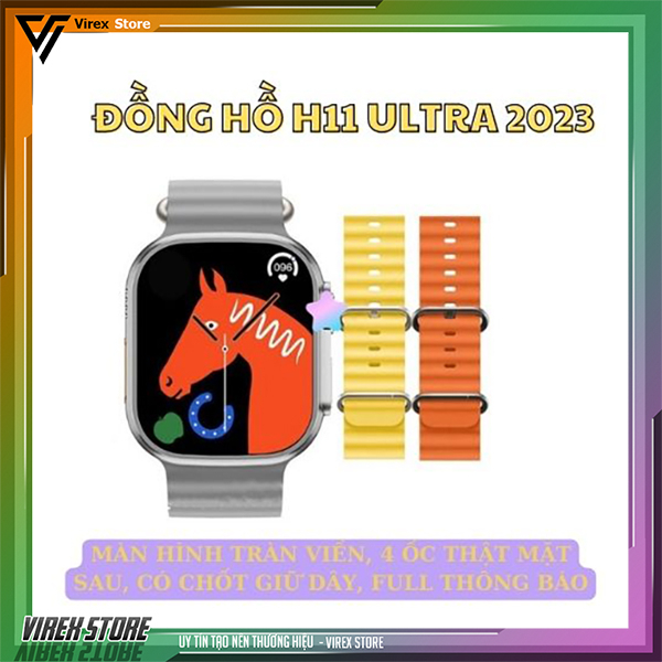 Đồng Hồ Thông Minh H11 Ultra Plus | Màn Hình Tràn Viền 2.05 | Full Thông Báo | La Bàn | Sạc Không Dây