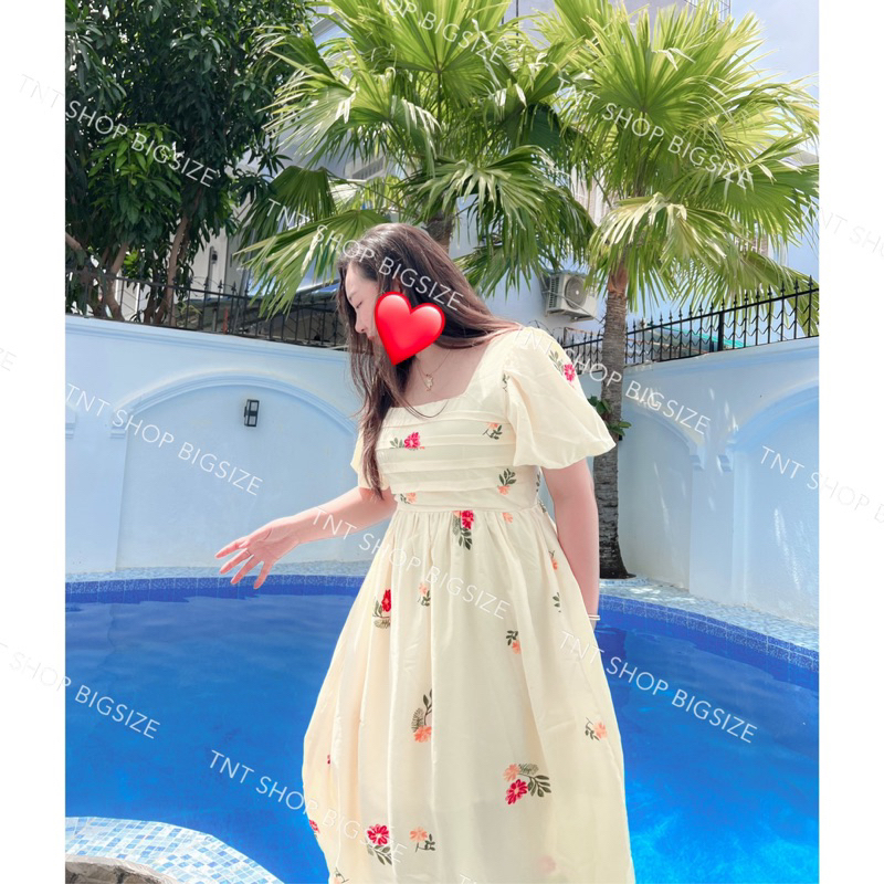 ĐẦM HOA DÀI XẾP LY NGỰC [TNT SHOP BIGSIZE 60KG 90KG]