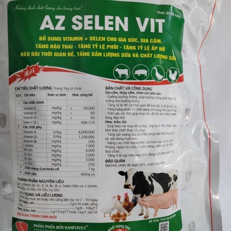 1kg Selen Vit dùng trong thú y tốt cho vật n.uôi sinh s.ản