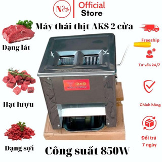 Máy thái thịt tươi sống 2 cửa AKS-85 công suất 850W nhập khẩu chính hãng, 160kg/giờ ,máy cắt thịt ,máy xắt thịt bò