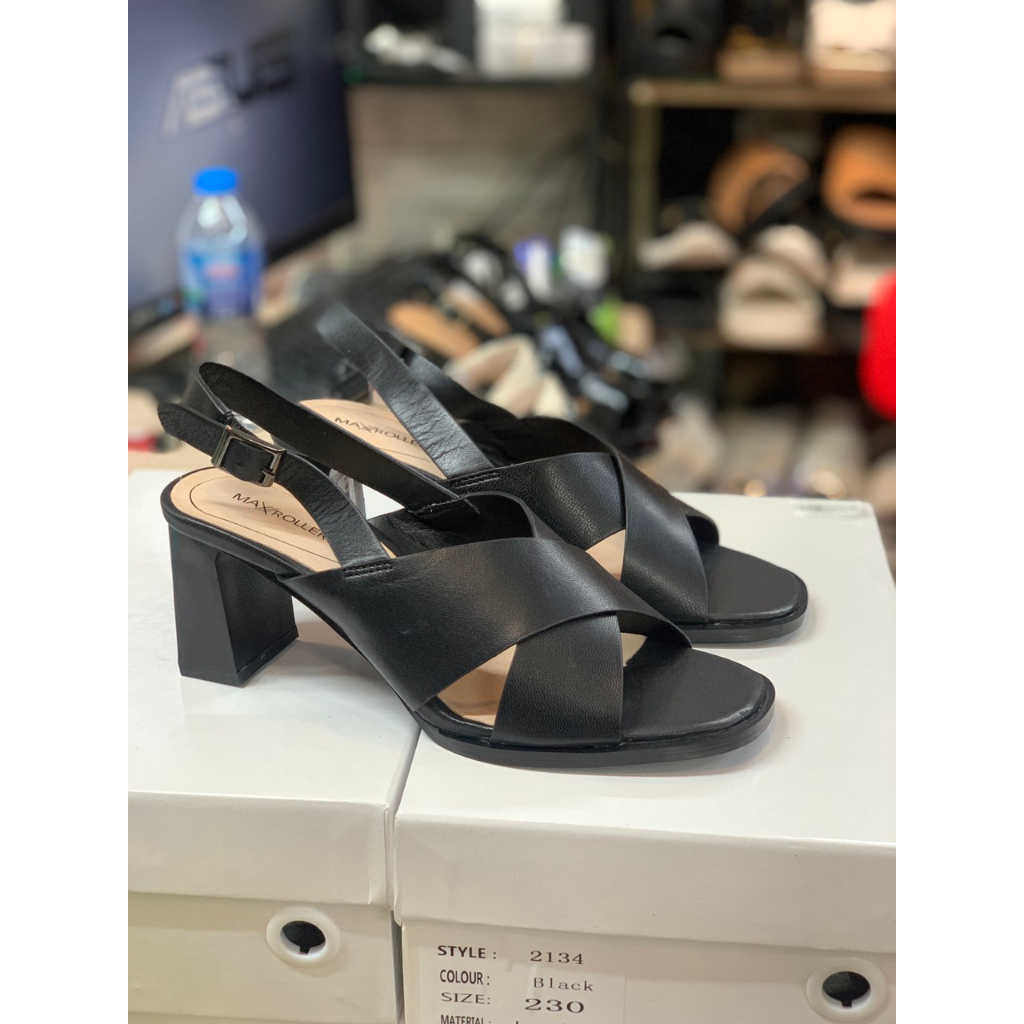 Sandal Nữ Da Thật Gót Trụ Cao 7cm VNXK