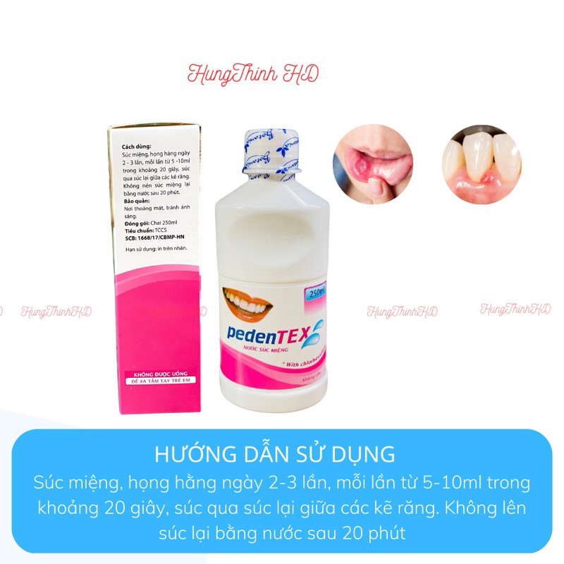 Nước súc miệng PedenTEX- Làm sạch họng, nhiệt miệng, viêm nứa