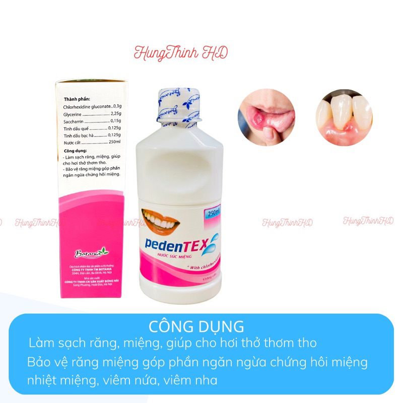✅Nước súc miệng PedenTEX- Làm sạch họng, nhiệt miệng, viêm nứa, viêm nha chu.
