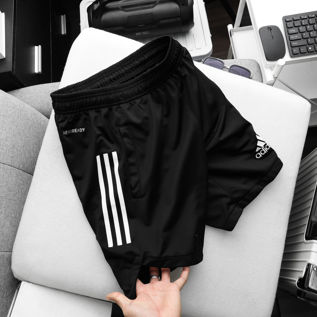 Quần đùi adidas thể thao vải tricot xuất dư chính phẩm co dãn tốt thấm hút mồ hôi