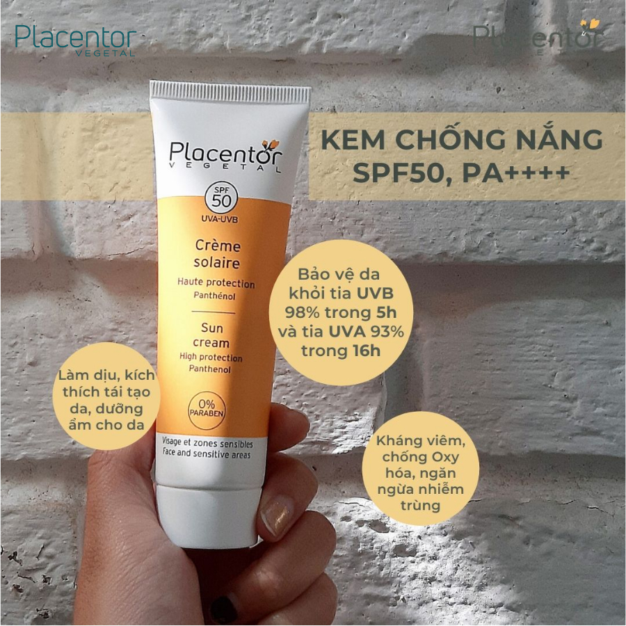 Kem chống nắng khoáng chất có màu Placentor SPF50+ PA++++ 40ml