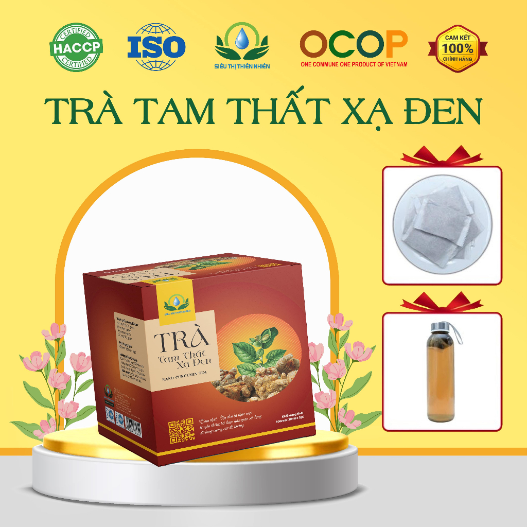 Trà Tam Thất Xạ Đen Hộp 30 Túi Lọc Siêu Thị Thiên Nhiên