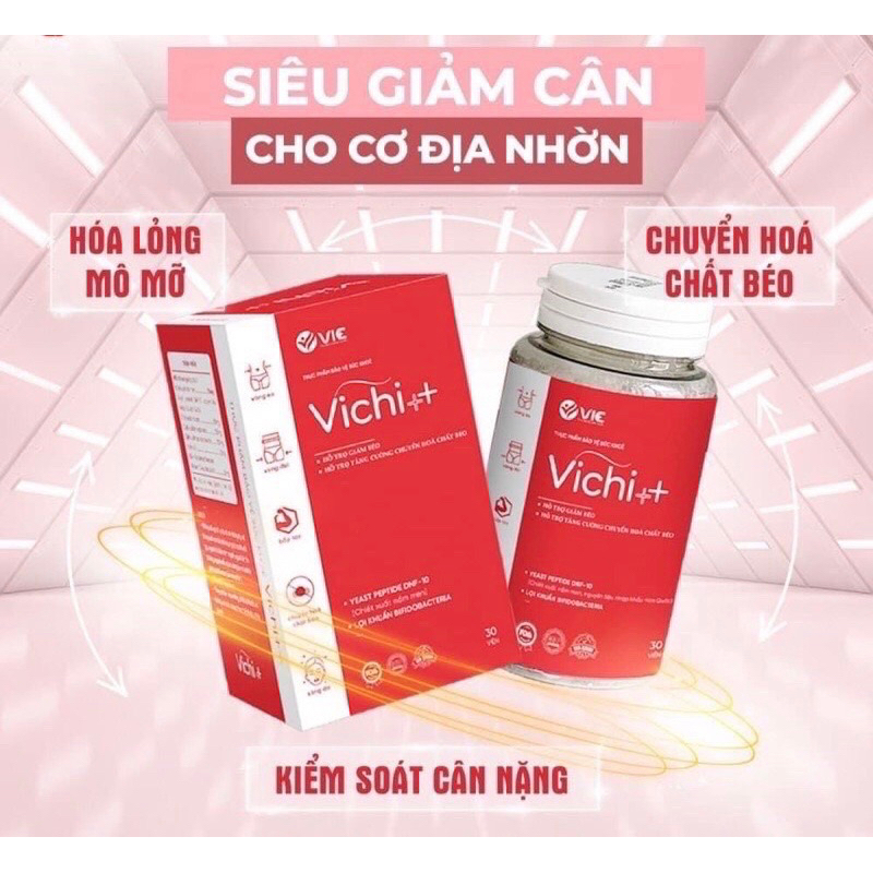Giảm cân Vichi ++ viên uống thảo mộc tư nhiên an toàn chính hãng dành cho cơ địa khó giảm