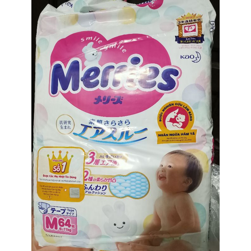 Thanh lý bỉm Merries L54 tã dán