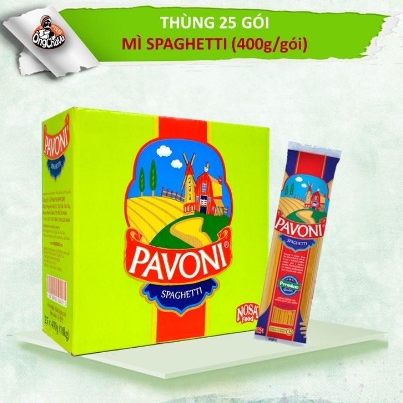 {CHỈ GIAO HOẢ TỐC} 1 THÙNG MÌ Ý SPAGHETTI PAVONI 25 GÓI X 400g, HSD 2026
