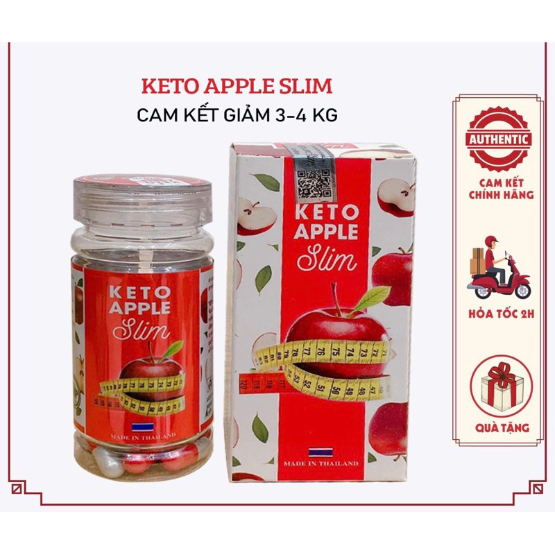 Giảm cân Keto Apple Slim Thảo Mộc Giảm Cân Thái Lan Dành riêng cho người cơ địa khó giảm và lờn thuốc
