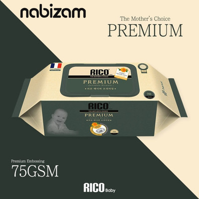 Khăn Ướt Em Bé RICO Premium 70 Tờ An Toàn, Lành Tính, Phù Hợp Mọi Loại Da