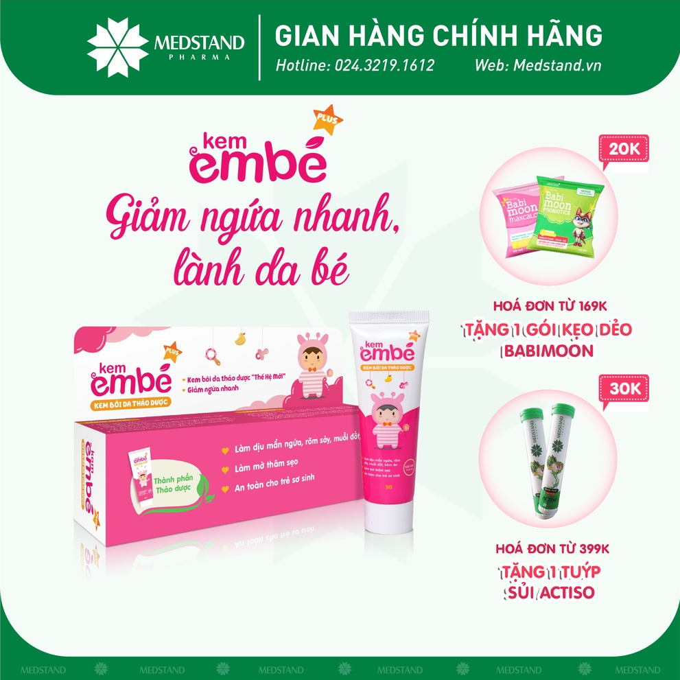 Kem Em Bé Plus Mini- Kem bôi da thảo dược giảm ngứa nhanh cho bé khi bị mụn, rôm sảy, hăm da, muỗi đốt (Tuýp 5g)