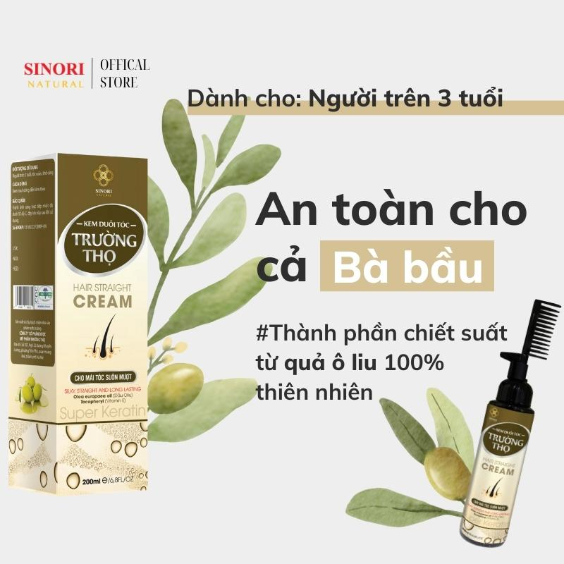 Kem duỗi tóc tại nhà Sinori, chứa Protein không làm tổn thương tóc, không hăng, chính hãng 200ml