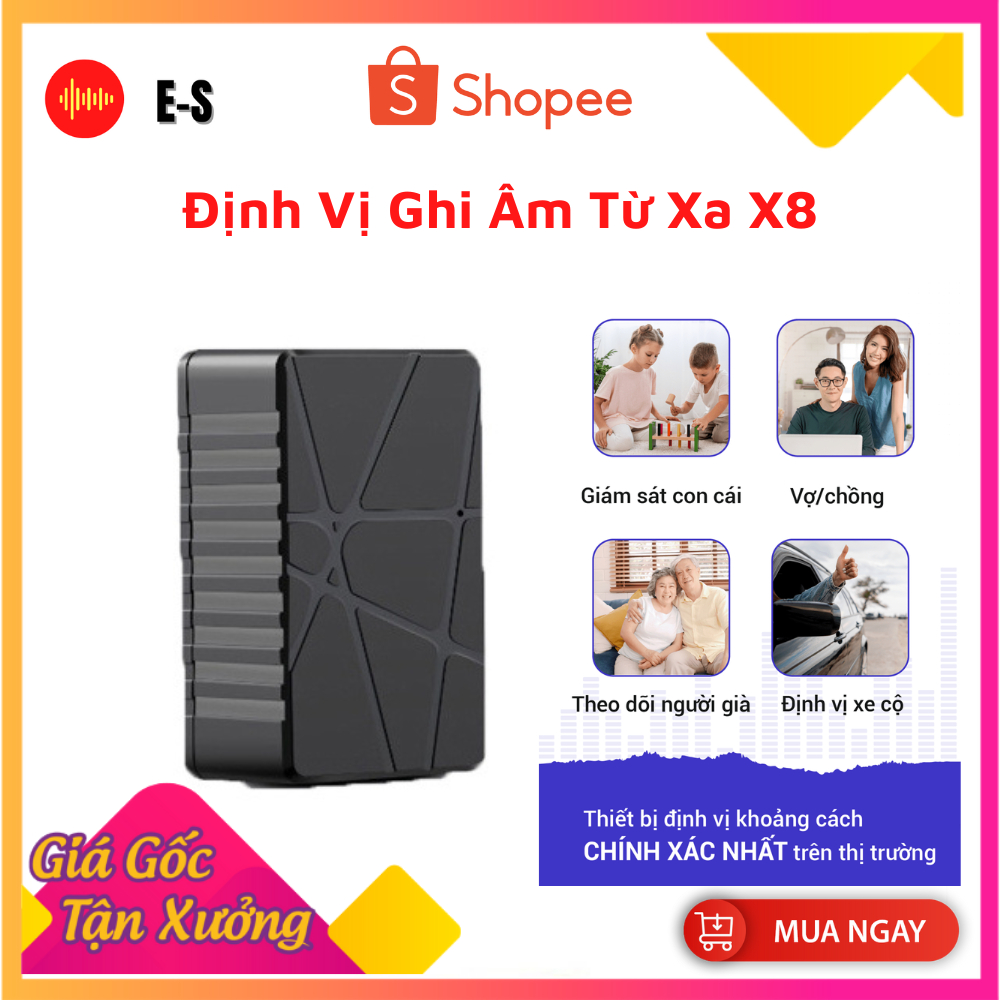 Định Vị Không Dây Từ Xa X8, Định Vị Xe Máy X8, Ghi Âm Từ Xa. BH 12 Tháng.