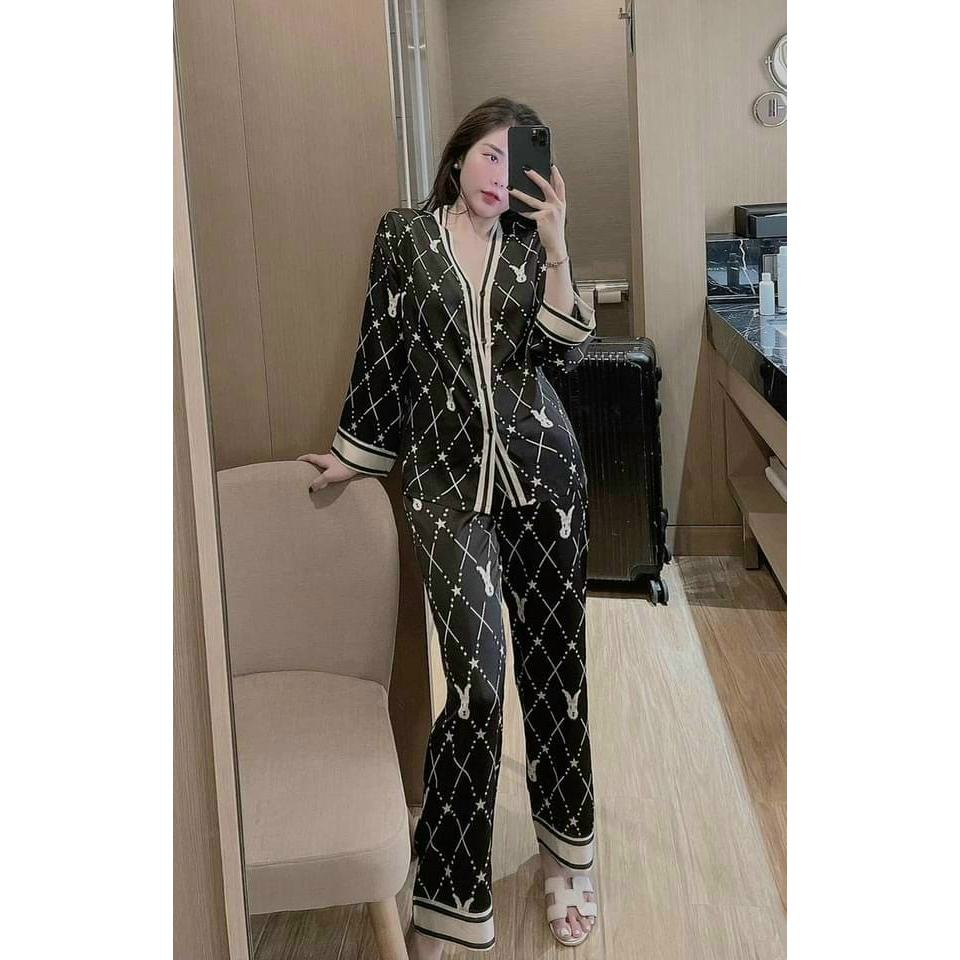 ĐỒ BỘ PIJAMA - LỤA MANGO QUẦN DÀI ÁO TAY DÀI
