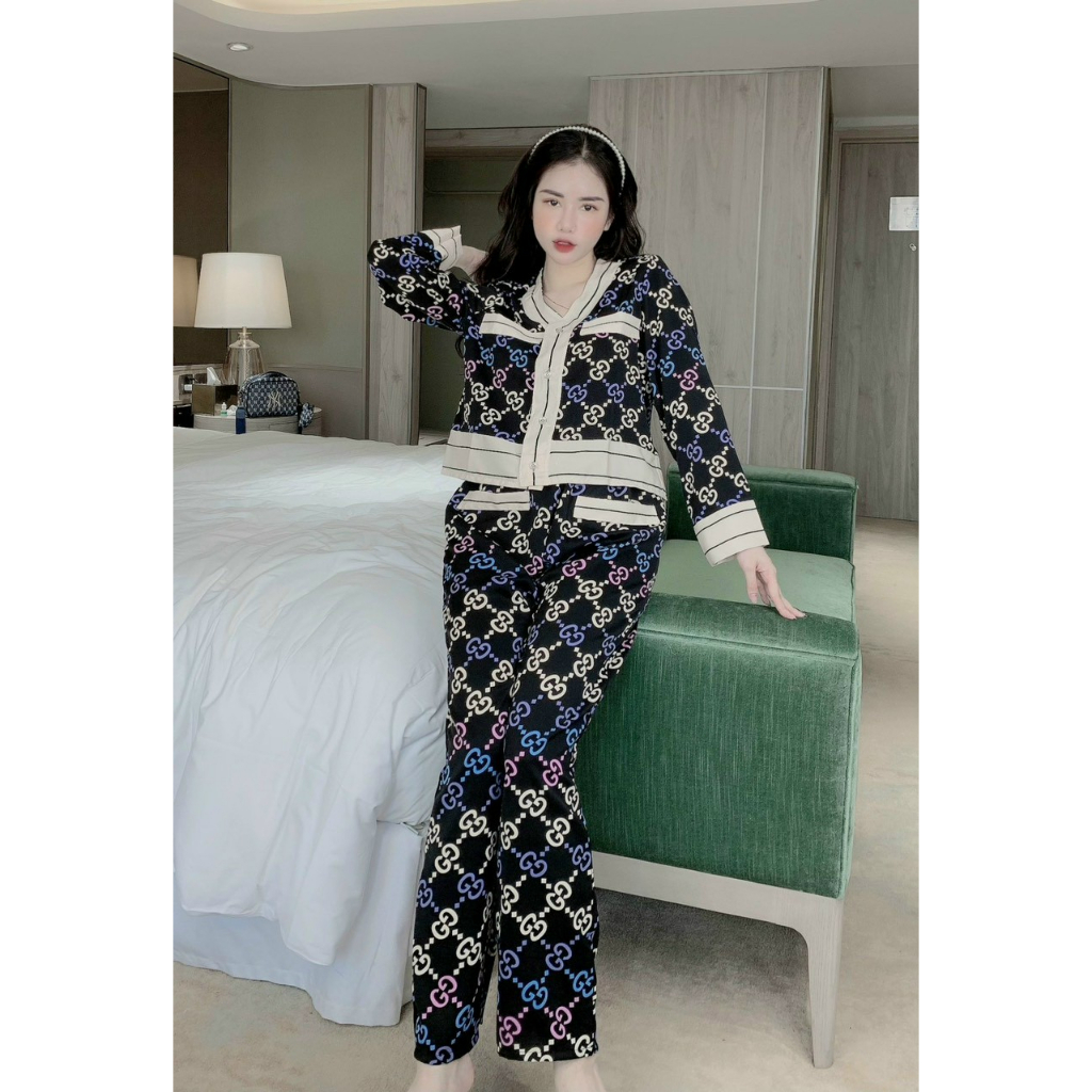 ĐỒ BỘ PIJAMA - LỤA MANGO QUẦN DÀI ÁO TAY DÀI