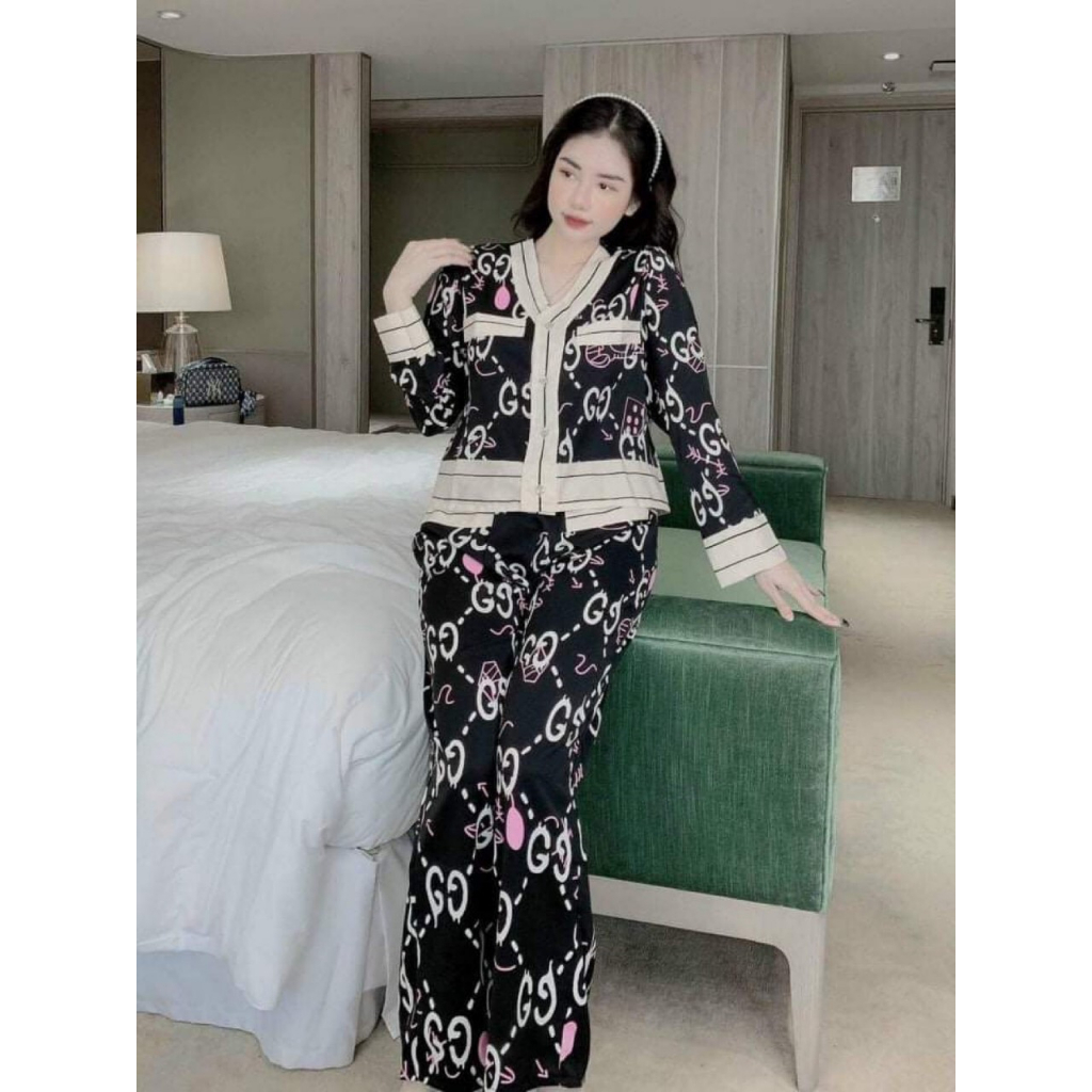 ĐỒ BỘ PIJAMA - LỤA MANGO QUẦN DÀI ÁO TAY DÀI