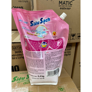 Túi Nước Giặt Lix Siêu Sạch Hương Hoa Anh Đào 2.4Kg