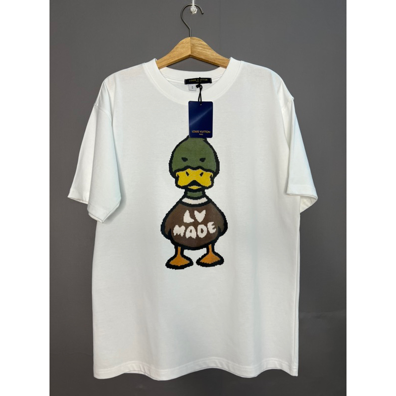 Áo thun unisex chất cotton 2 chiều LV Made áo con vịt